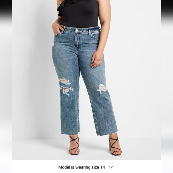 Express Vintage 90s Style Ankle Boot Mid Rise Ripped Knee Jeans 12S NWT - Picture 2 of 16